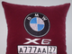 Подушки в машину с логотипом БМВ X6 бордовая, аксессуар для автомобиля BMW X6