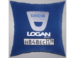 Подушки в машину с логотипом Дачия Логан синяя, аксессуар для автомобиля Dacia Logan