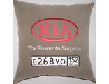 подушки в машину с логотипом КИА серая, аксессуар для автомобиля KIA