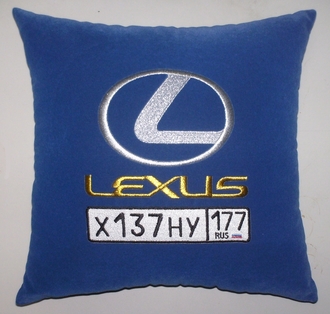 подушки в машину с логотипом Лексус синяя, аксессуар для автомобиля Lexus