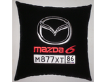 подушки в машину с логотипом Мазда 6 черная, аксессуар для автомобиля Mazda 6
