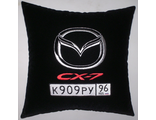 подушки в машину с логотипом Мазда CX-7 черная, аксессуар для автомобиля Mazda CX-7