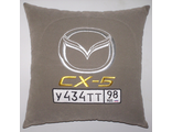 подушки в машину с логотипом Мазда CX-5 серая, аксессуар для автомобиля Mazda CX-5