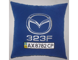подушки в машину с логотипом Мазда 323 F синяя, аксессуар для автомобиля Mazda 323 F