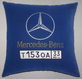подушки в машину с логотипом Мерседес синяя, аксессуар для автомобиля Mercedes-Benz