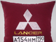 подушки в машину с логотипом Мицубиси Лансер бордовая, аксессуар для автомобиля Mitsubishi Lancer