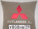 подушки в машину с логотипом Мицубиси Аутлендер серая, аксессуар для автомобиля Mitsubishi Outlander