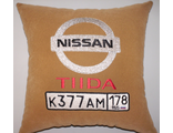 подушки в машину с логотипом Ниссан Тиида, аксессуар для автомобиля Nissan Tiida